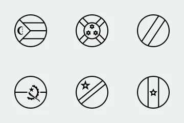 Wolrd Flags Outlines Icon Pack