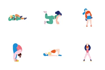 Woman Exercising Icon Pack