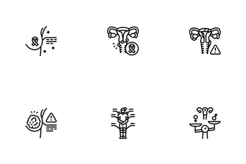 Woman Health Medical Care Icon Pack