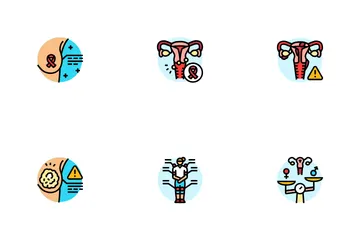 Woman Health Medical Care Icon Pack