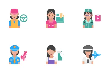 Woman Professions Icon Pack