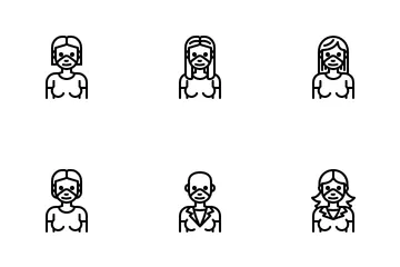 Woman Wear Medical Mask Icon Pack