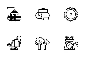 Wood And Paper Industry Icon Pack