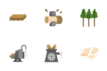 Wood And Paper Industry Icon Pack