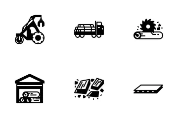 Wood And Paper Industry Icon Pack