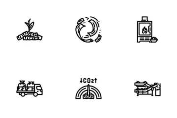 Wood Pellets Eco Energy Icon Pack