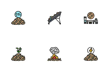 Wood Pellets Timber Plywood Icon Pack