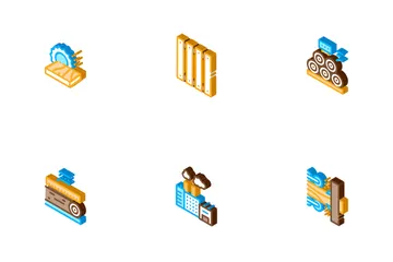 Wood Production Plant Icon Pack