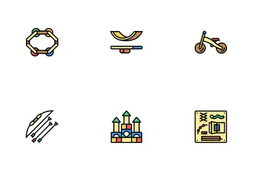 Wooden Toy For Children Play Time Icon Pack
