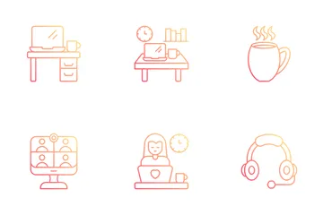 Work From Home And Freelancing Icon Pack