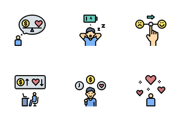 Work Life Balance And Stress Management Icon Pack