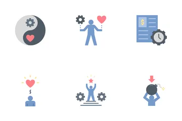 Work Life Balance Flat Icon Pack