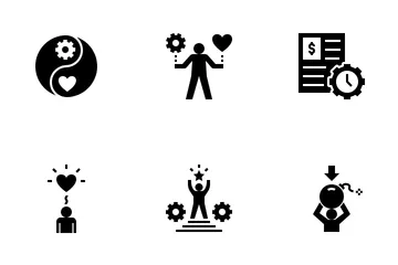 Work-Life Balance Glyph Icon Pack