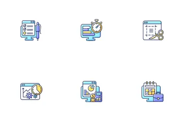 Work Monitoring Icon Pack