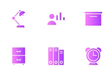 Work Office Supply Icon Pack