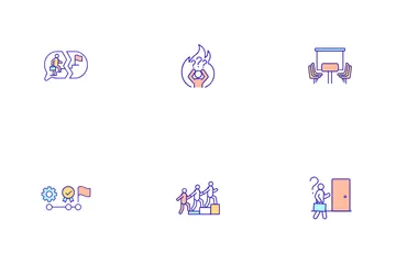 Work Process Of New Worker In Company Icon Pack