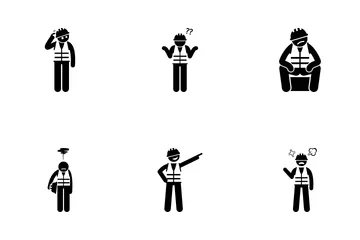 Worker Poses Icon Pack