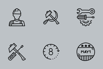 Workers Day Doodles Icon Pack