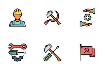 Workers Day Doodles Icon Pack