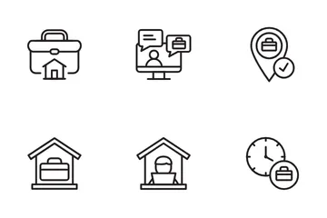 Working At Home Icon Pack