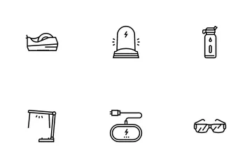 Workplace Accessories And Tools Icon Pack