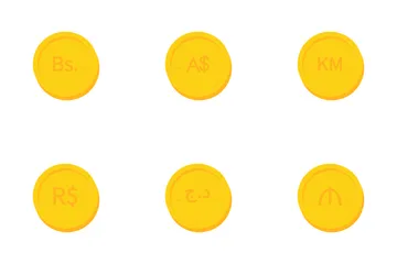 World Currency Gold Coins Icon Pack