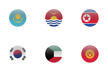 World Flags Circular  Icon Pack