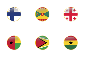 World Flags Circular Icon Pack