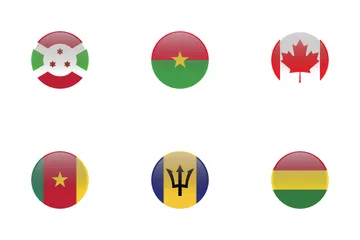 World Flags Circular  Icon Pack