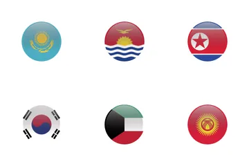 World Flags Circular  Icon Pack