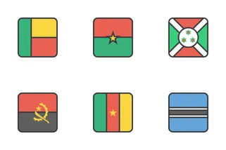 World Flags Outlines