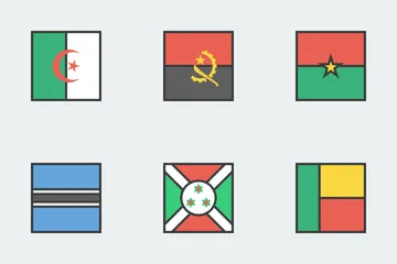 World Flags Outlines Icon Pack