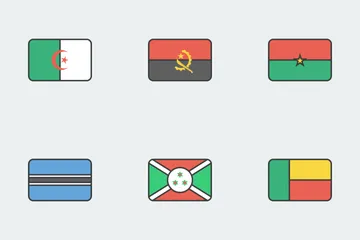 World Flags Outlines Icon Pack