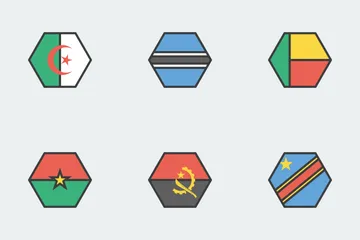 World Flags Outlines Icon Pack