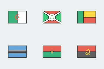 World Flags Outlines Icon Pack