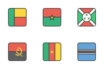 World Flags Outlines Icon Pack