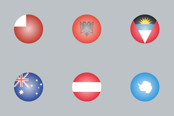 World Glossy Flags Icon Pack