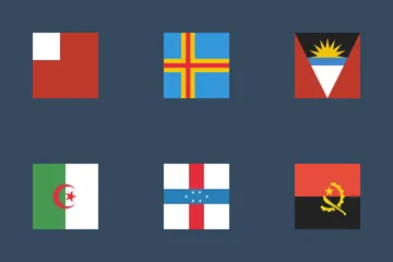 World Square Flags Icon Pack