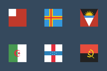 World Square Flags Icon Pack