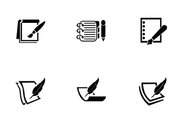 Write Paper Text Icon Pack