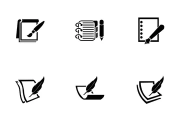 Write Paper Text Icon Pack