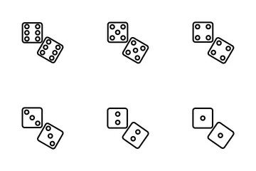 Würfel-Icon-Sammlung Symbolpack