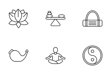 Yoga And Meditation Icons Stock Illustration - Download Image Now