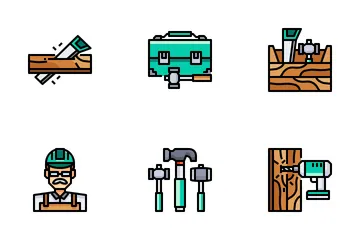 Zimmereiwerkzeuge Symbolpack