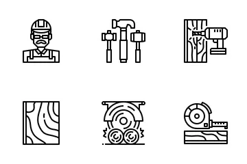 Zimmereiwerkzeuge Symbolpack