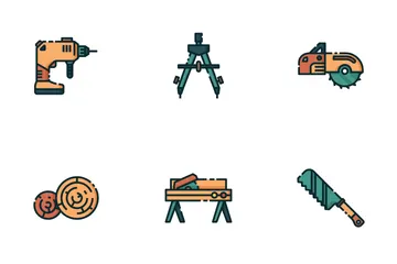 Zimmereiwerkzeuge Symbolpack