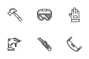 Zimmereiwerkzeuge Symbolpack