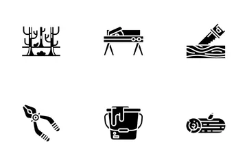 Zimmereiwerkzeuge Symbolpack