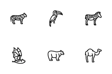 Zoo Animals, Birds And Snake Icon Pack