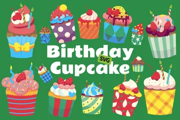 誕生日カップケーキ アイコンパック